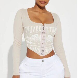 Beige crop top